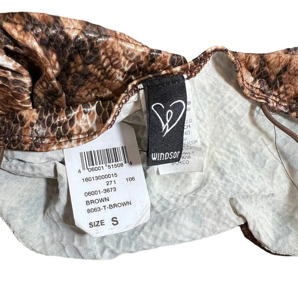 Windsor Snakeskin Cropped Bralette Top Small Sheen Shiny Spaghetti Straps Sexy - Picture 8 of 8